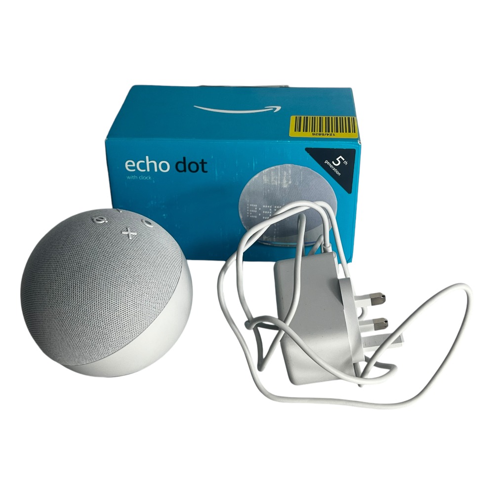 AMAZON ECHO DOT 5TH GENERATION WITH CLOCK SMART SPEAKER Own4Less